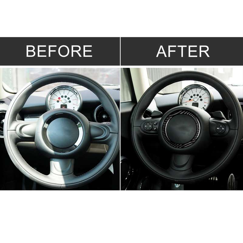 Car Steering Wheel R Chassis Carbon Fiber Decorative Sticker for BMW MINI R55 / R56 / Countryman R60
