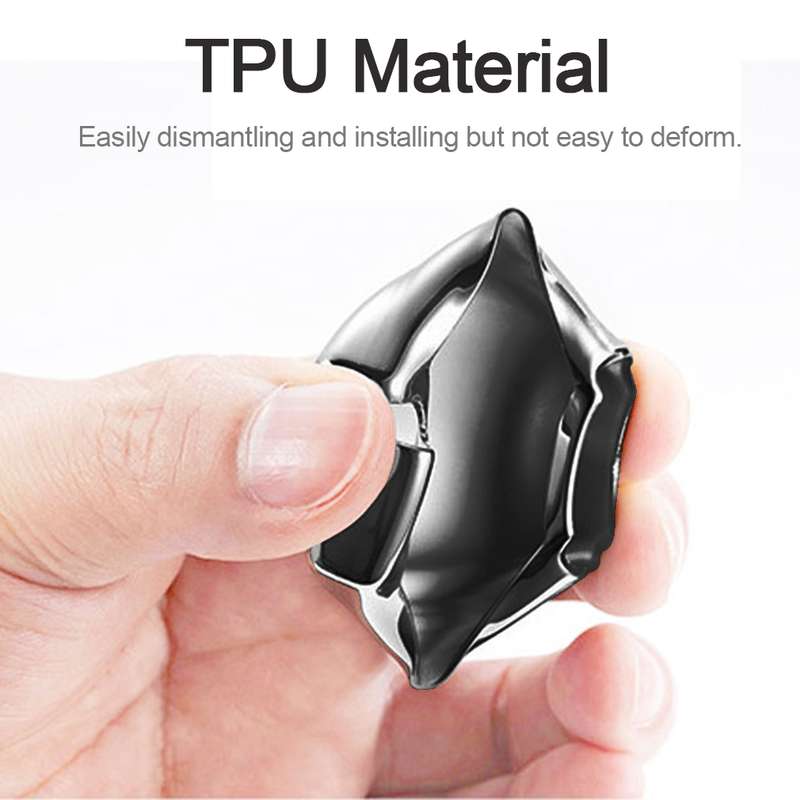 Electroplating TPU Single-shell Car Key Case with Key Ring for TOYOTA HIGHLANDER / CROWN / PRADO / V