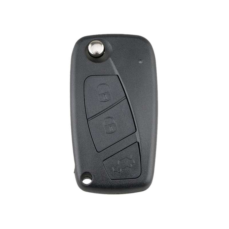 For FIAT Car Keys Replacement 3 Buttons Car Key Case with Side Battery Holder (Black)