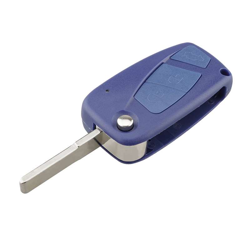 For FIAT Car Keys Replacement 3 Buttons Car Key Case with Side Battery Holder (Black)