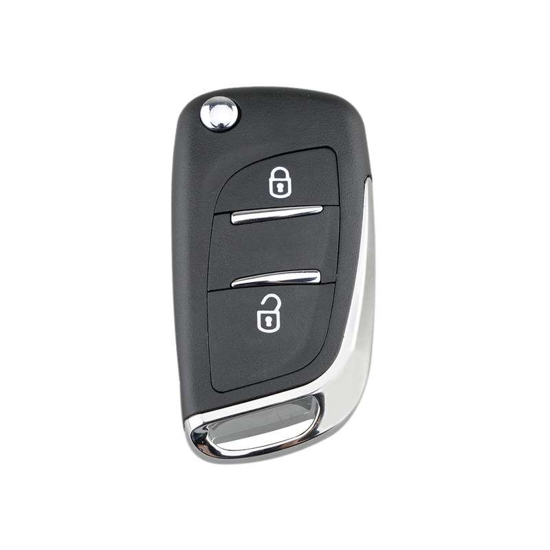For PEUGEOT Car Keys Replacement 2 Buttons Car Key Case with Holder, without Grooved