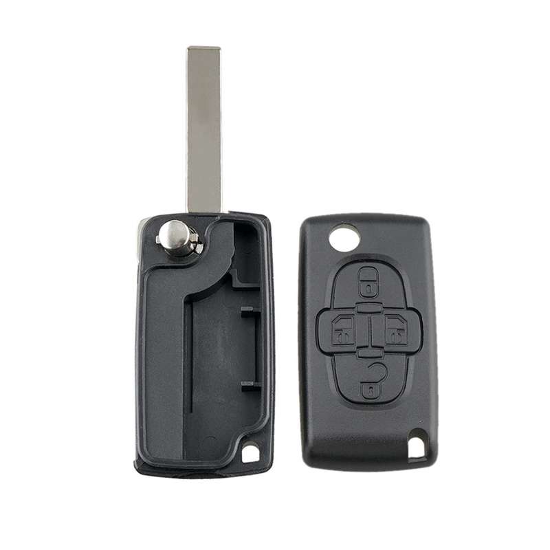 For CITROEN C8 / PEUGEOT 1007 Car Keys Replacement 4 Buttons Car Key Case with Grooved, without Hold