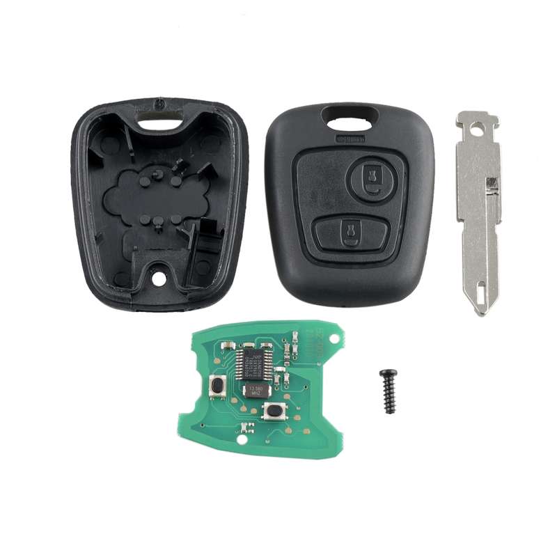 For PEUGEOT 206 2 Buttons Intelligent Remote Control Car Key with Integrated Chip & Battery, Frequen