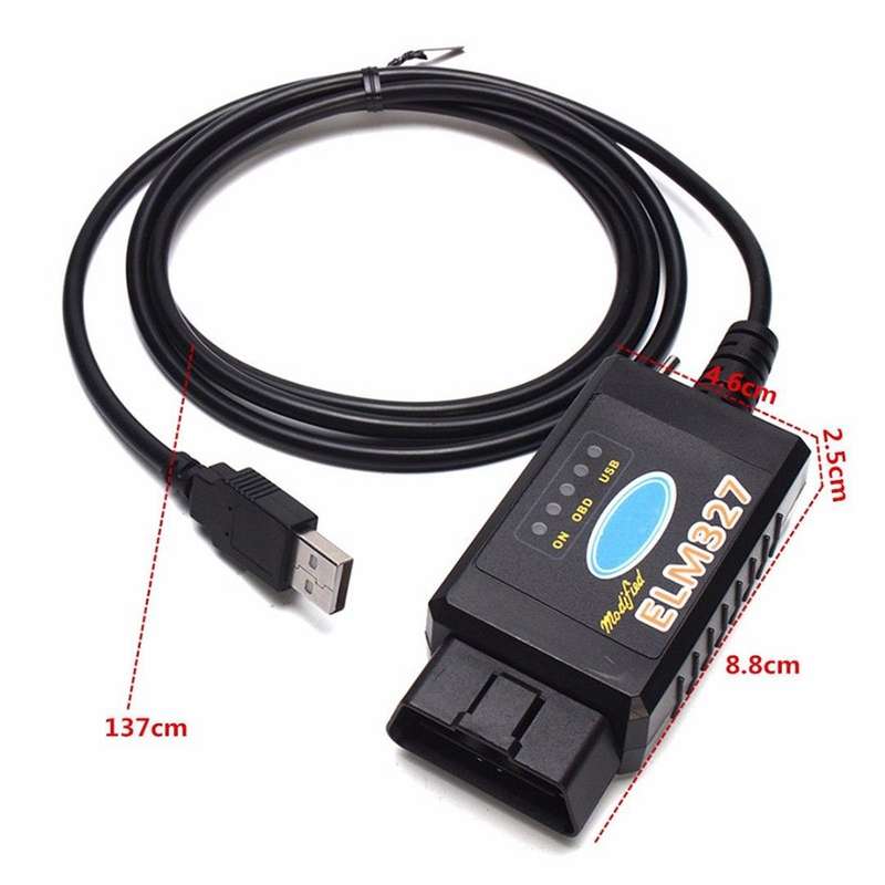 ELM327 Interface USB OBDII Auto Diagnostic Scanner Tool with Switch