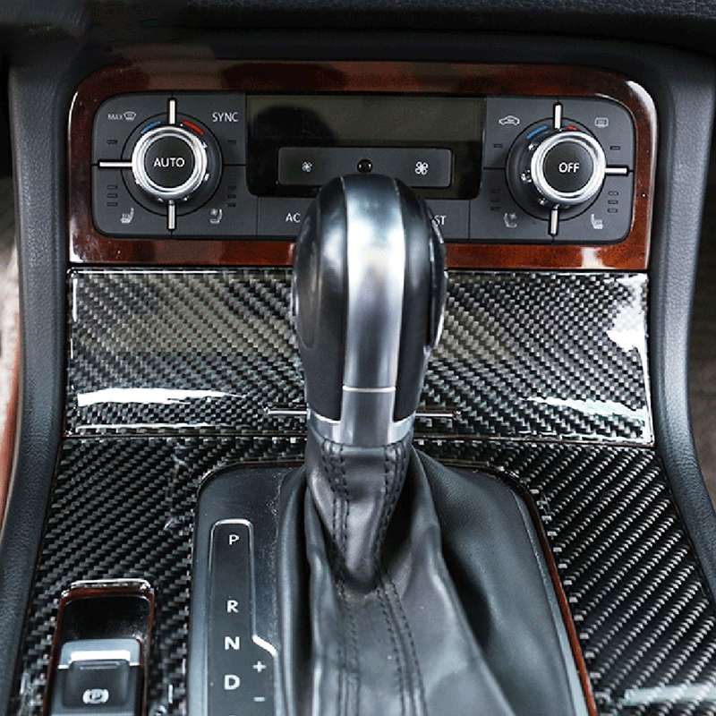 Car Carbon Fiber Gear Position Panel Decorative Sticker for Volkswagen Touareg 2011-2018
