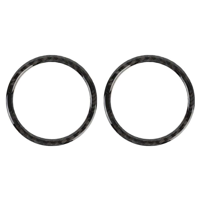 2 PCS Car Carbon Fiber Instrument Panel Air Outlet Decorative Sticker for Volkswagen Touareg 2011-20