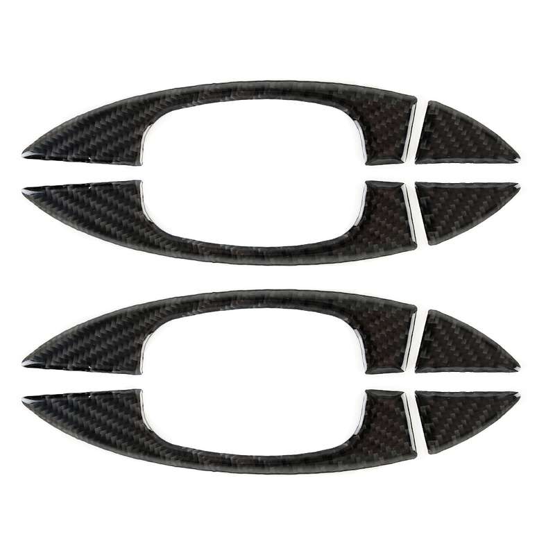 8 PCS Car Carbon Fiber Door Inner and Outer Handle Panel Decorative Sticker for Volkswagen Touareg 2