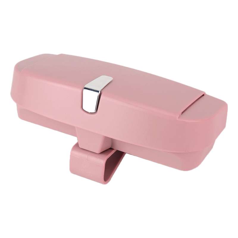 Car Multi-functional Glasses Case Sunglasses Box with Card Slot, Flat Style (Pink)