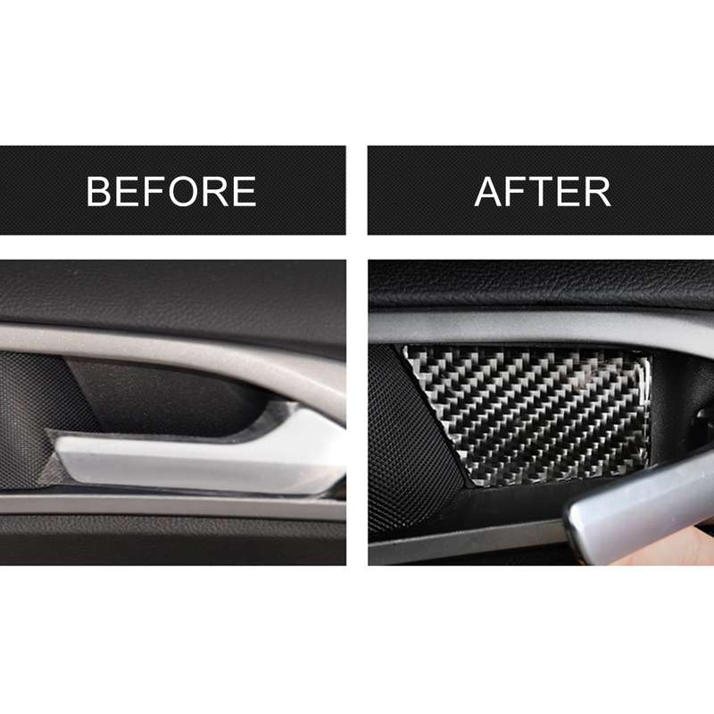 4 PCS Car Carbon Fiber Door Inner Handle Wrist Panel Decorative Sticker for Ford New Mondeo 2013-201