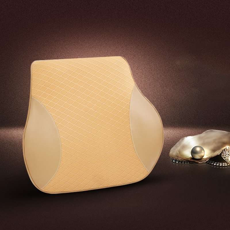Four Seasons Breathable Memory Foam Car Lumbar Pillow Polyester Pillow (Black)