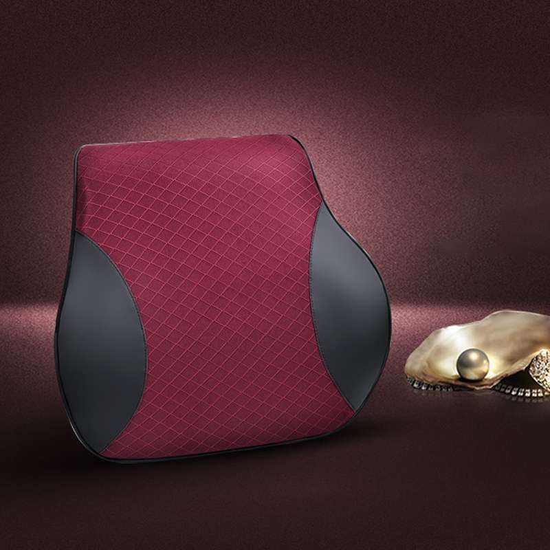 Four Seasons Breathable Memory Foam Car Lumbar Pillow Polyester Pillow (Black)