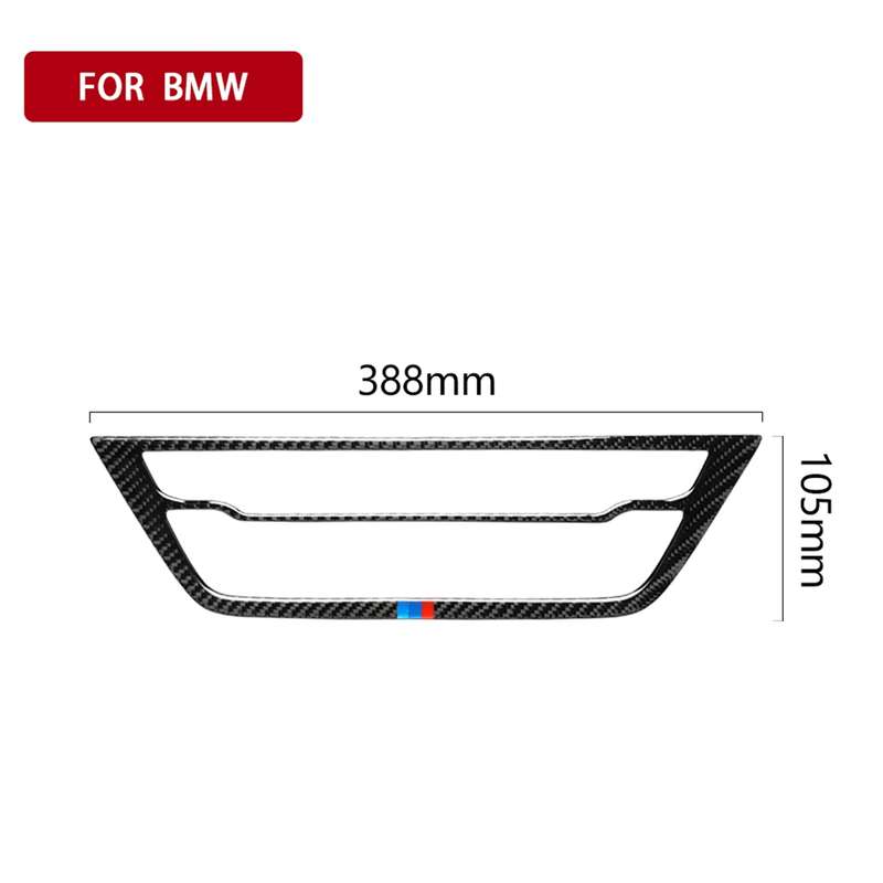 Car Tricolor Carbon Fiber CD Panel Decorative Sticker for BMW 5 Series G38 528Li / 530Li / 540Li 201