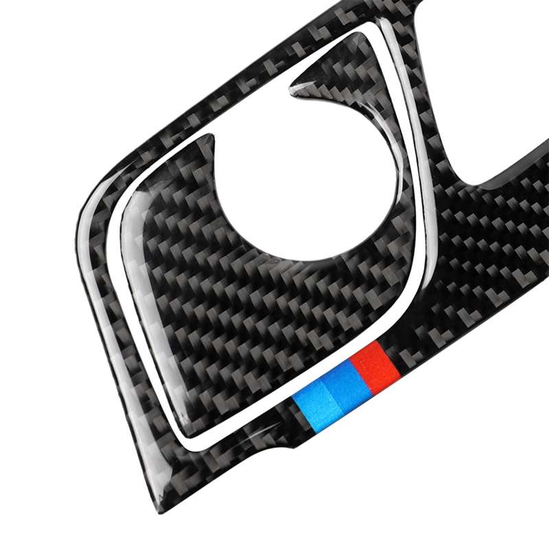 2 in 1 Car Tricolor Carbon Fiber Gear Position Panel Decorative Sticker for BMW 5 Series G38 528Li /
