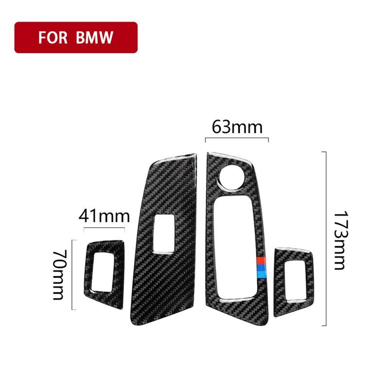 Car Tricolor Carbon Fiber Door Window Lift Panel Decorative Sticker for , Left DriveMW 5 Series G38