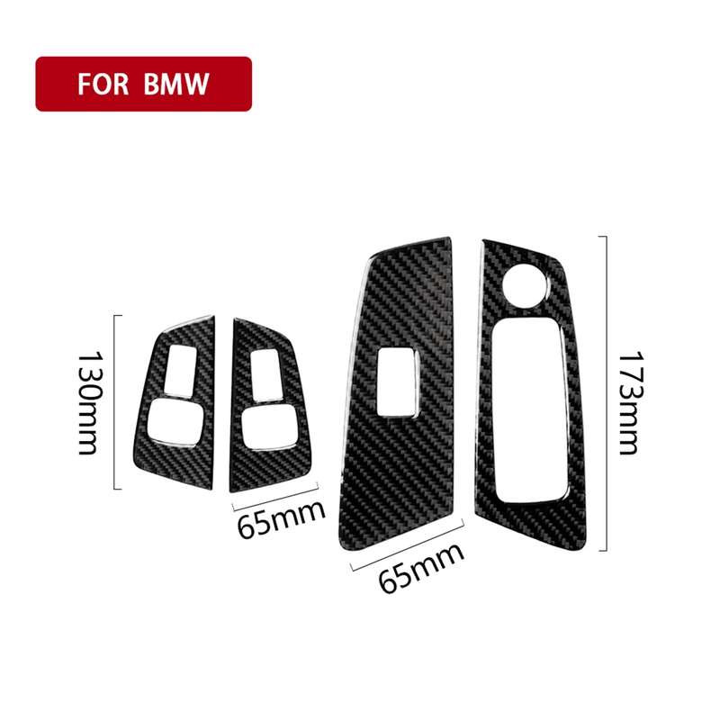 Car Carbon Fiber Door Window Lift Panel Decorative Sticker for BMW 5 Series G38 528Li / 530Li / 540L