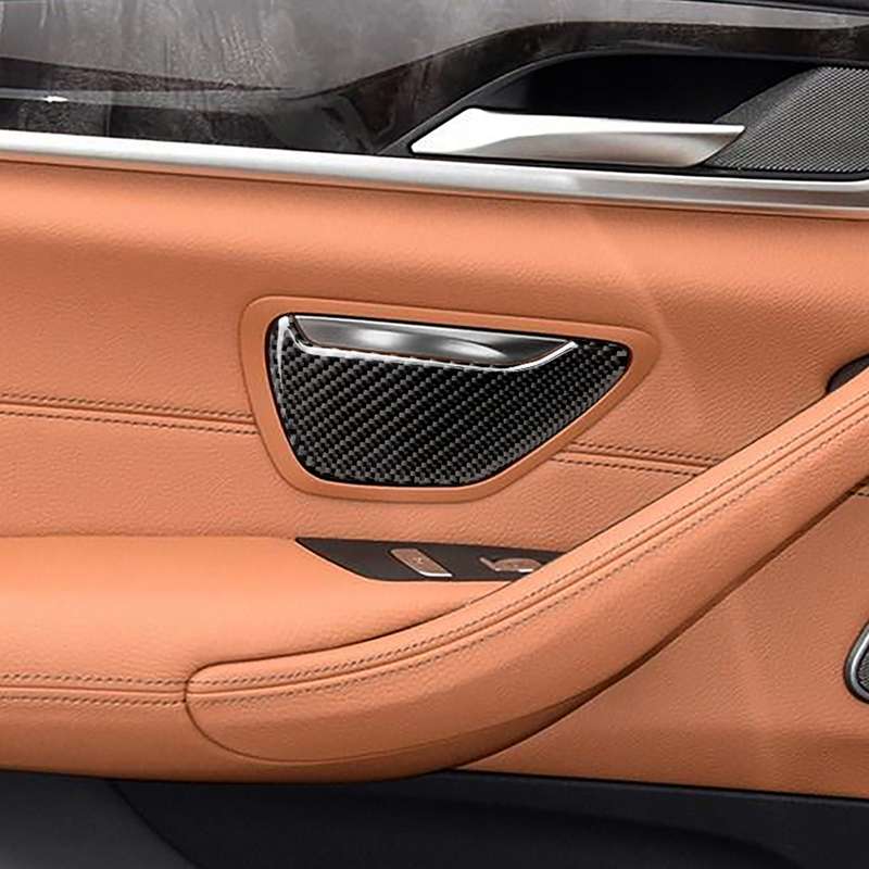 2 PCS Car Carbon Fiber Ashtray Panel Decorative Sticker for BMW 5 Series G38 528Li / 530Li / 540Li 2
