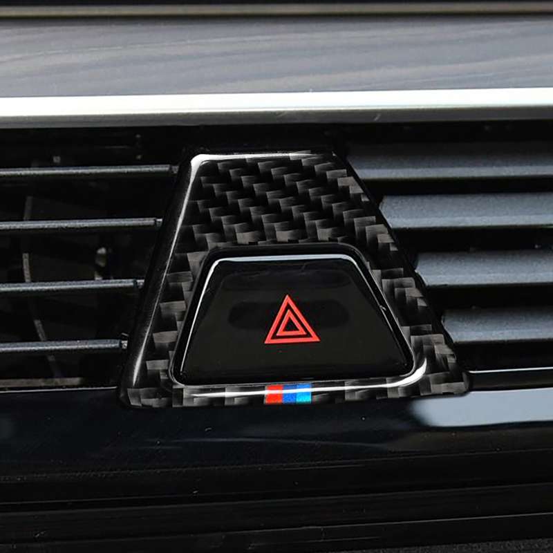 Car Tricolor Carbon Fiber Warning Light Decorative Sticker for BMW 5 Series G38 528Li / 530Li / 540L