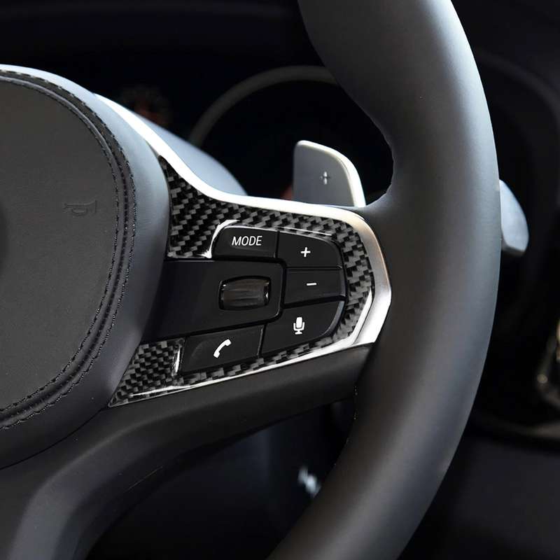 Car Carbon Fiber Steering Wheel Button Configuration A Decorative Sticker for BMW 5 Series G30/G38 X