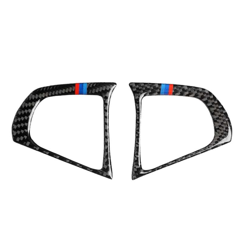 Car Tricolor Carbon Fiber Steering Wheel Button Configuration B Decorative Sticker for BMW 5 Series