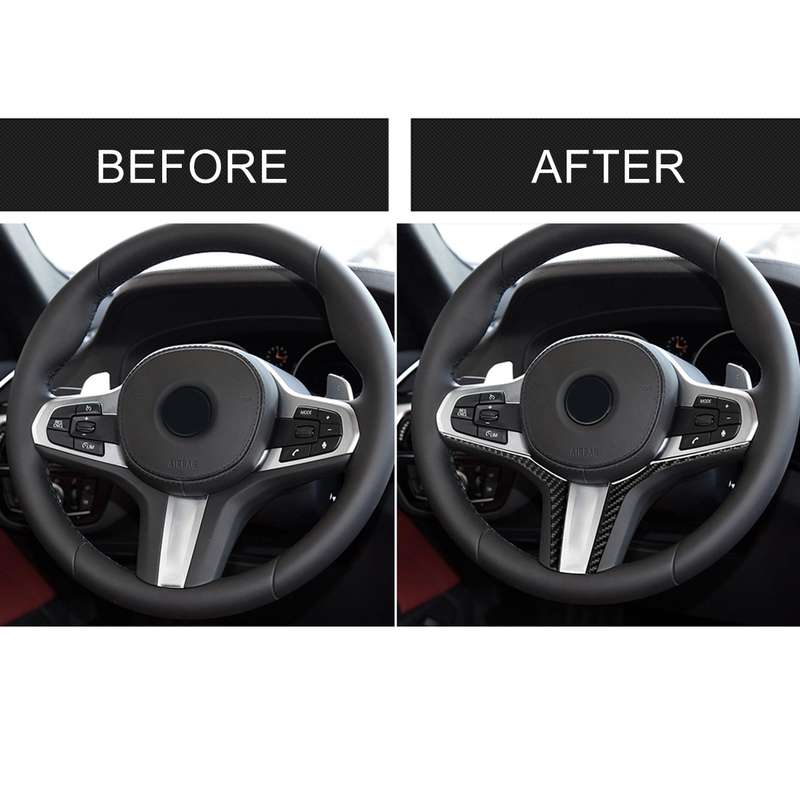 Car Carbon Fiber Steering Wheel Lower Panel Decorative Sticker for BMW G30(2018-2020) / G01(2018-202