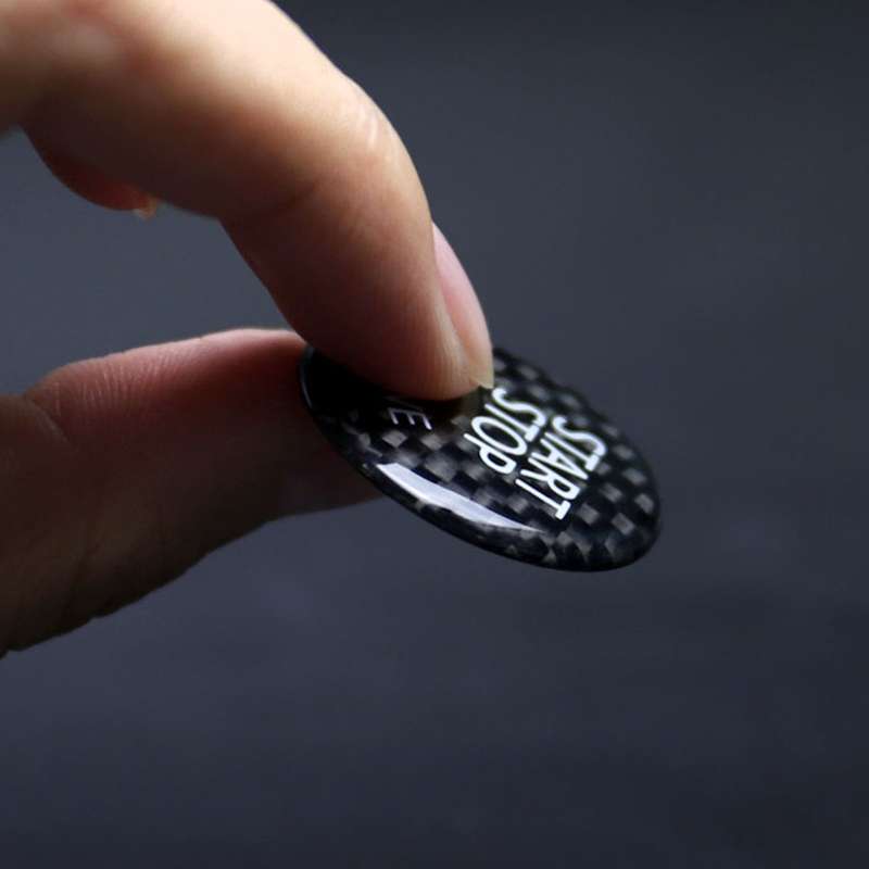 Car Engine Start Key Push Button Cover Trim Carbon Fiber Sticker Decoration for BMW F / G Chassis (R