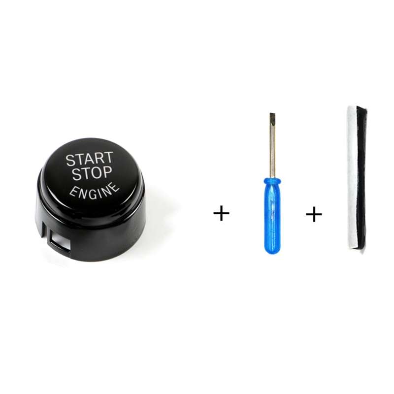 Car Engine Start Key Push Button Cover for BMW G / F Chassis, without Start and Stop (Black)