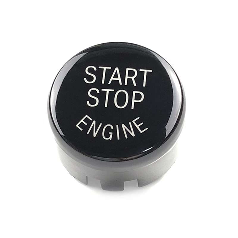 Car Engine Start Key Push Button Cover for BMW G / F Chassis, with Start and Stop (Black)