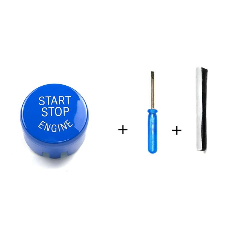 Car Engine Start Key Push Button Cover for BMW G / F Chassis, with Start and Stop (Black)