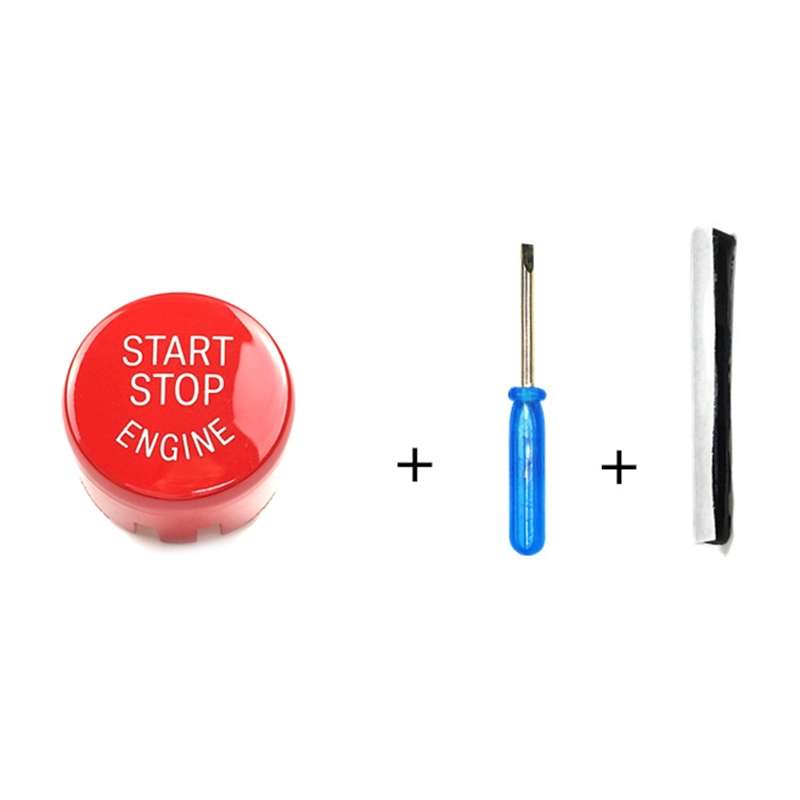 Car Engine Start Key Push Button Cover for BMW G / F Chassis, with Start and Stop (Black)