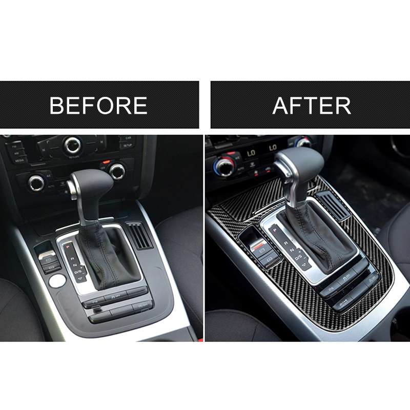 Car Carbon Fiber Gear Position Panel Decorative Sticker for Audi 2010-2018 Q5 / 2009-2016 A4L / 2009