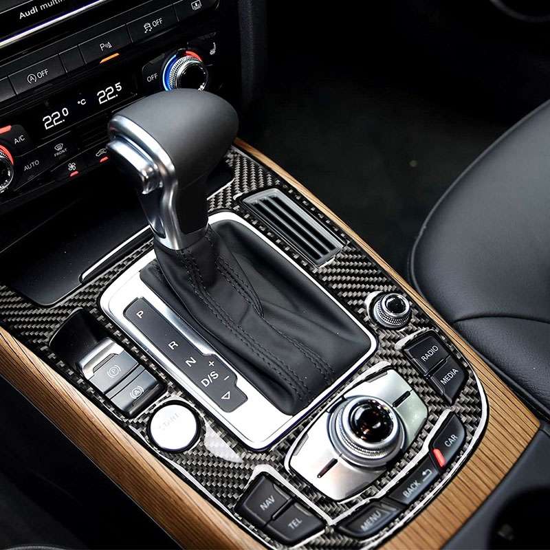 Car Carbon Fiber Gear Position Panel Decorative Sticker for Audi 2010-2018 Q5 / 2009-2016 A4L / 2009