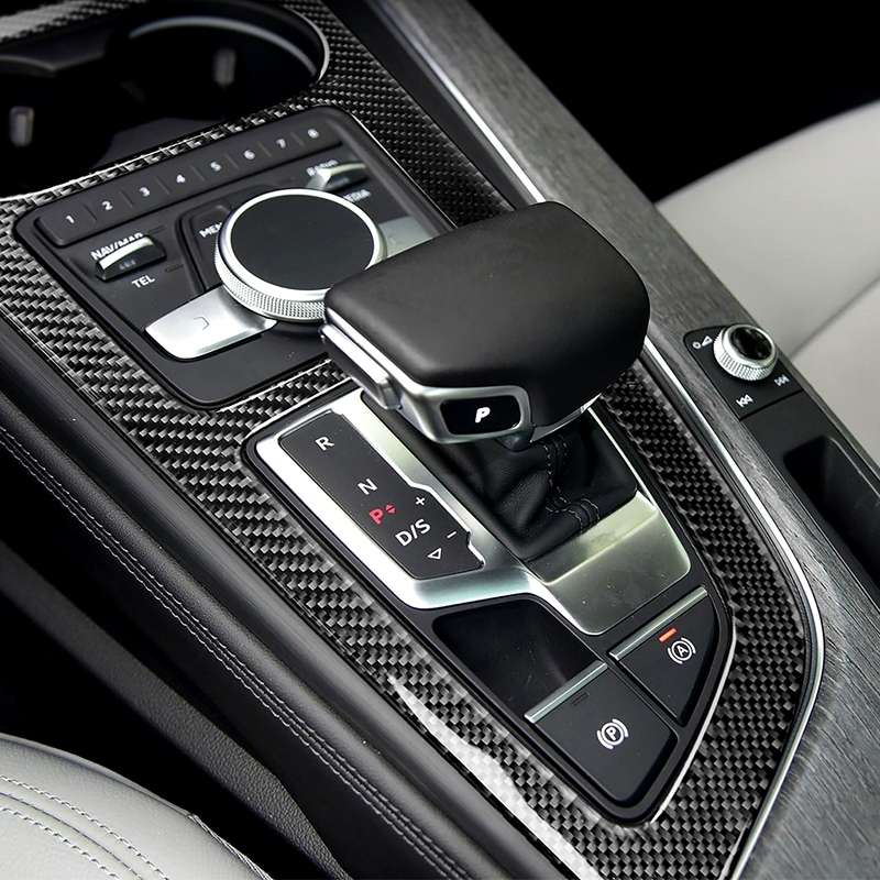 Car Carbon Fiber Gear Position Panel Decorative Sticker for Audi 2017-2018 A4L / 2017-2018 A5 / 2016
