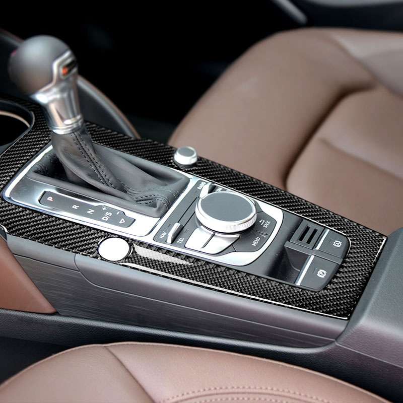 Car Carbon Fiber Gear Position Panel Decorative Sticker for Audi 2014-2017 A3, Left Drive