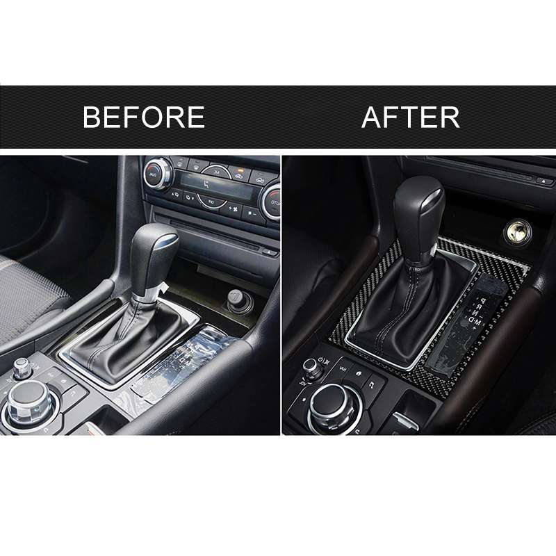 Car Carbon Fiber Right Drive Gear Frame B Decorative Sticker for Mazda Axela 2017-2018