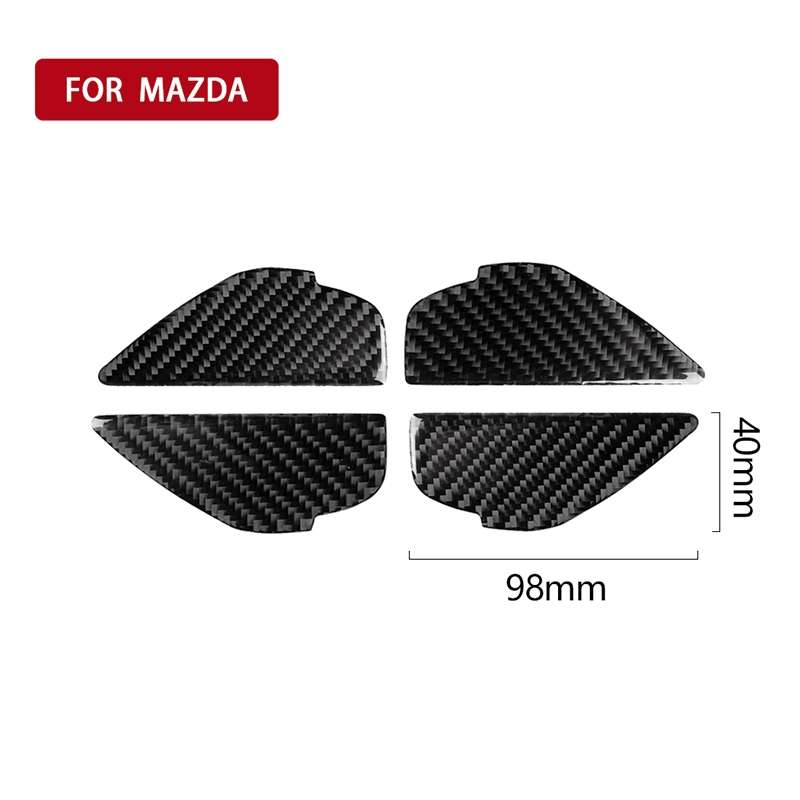 4 PCS Car Carbon Fiber Door Inner Handle Wrist Panel Decorative Sticker for Mazda Axela 2014 / 2017-