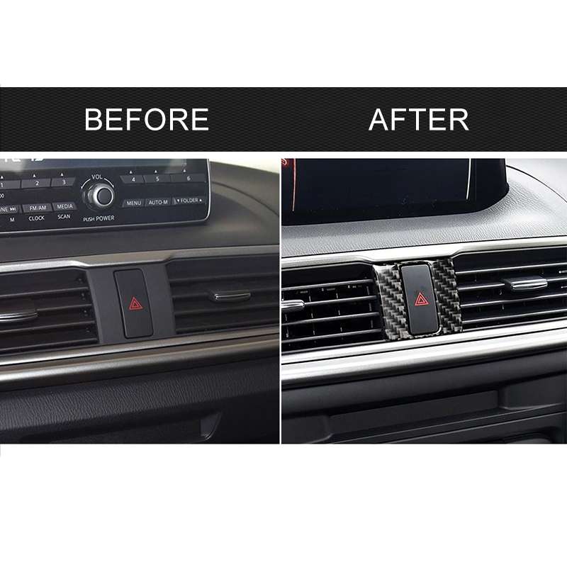 Car Carbon Fiber Warning Light Decorative Sticker for Mazda Axela 2013-2018