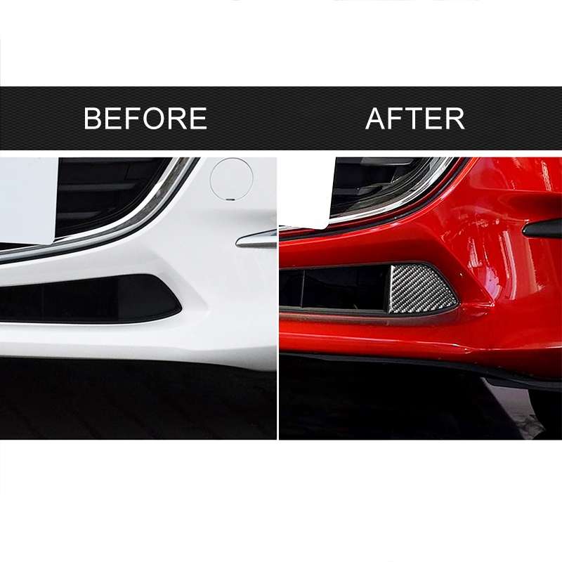 Car Carbon Fiber Front Bumper Decorative Sticker for Mazda Axela 2017-2018