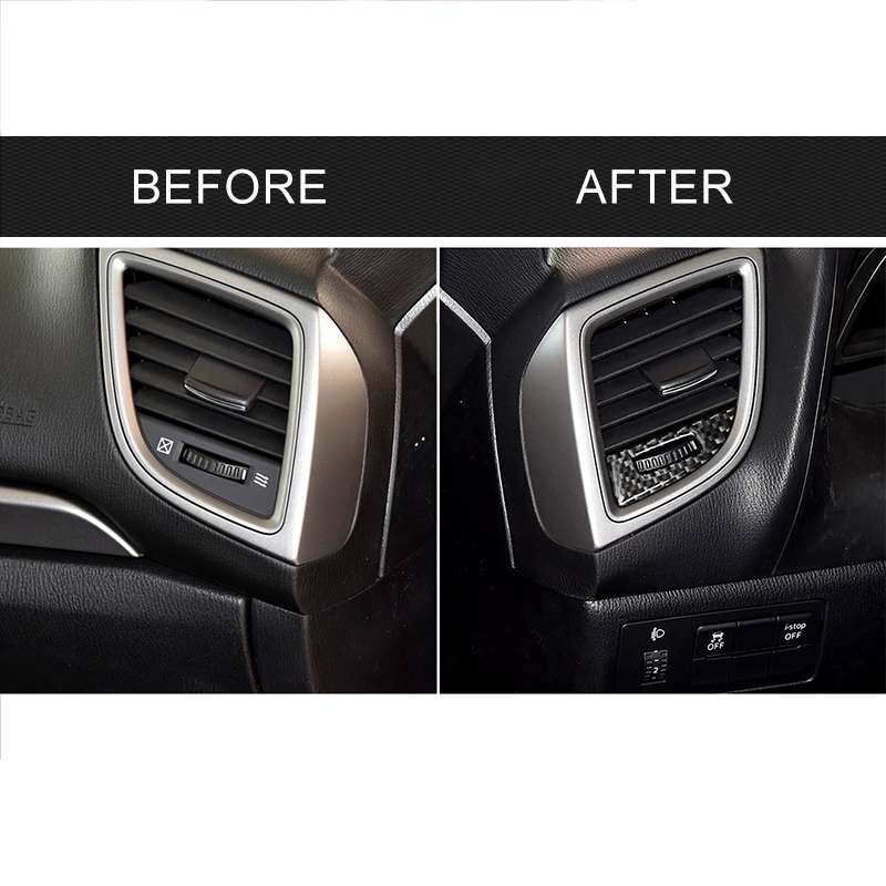 Car Carbon Fiber Air Conditioning Air Outlet Adjustment Frame Decorative Sticker for Mazda Axela 201