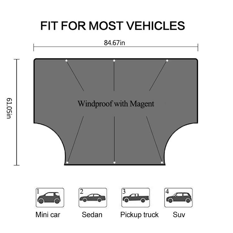 Car 210D Vinyl Glue Oxford Cloth Magnet snow Shield Front Windshield Sunshade Antifreeze Insulation,