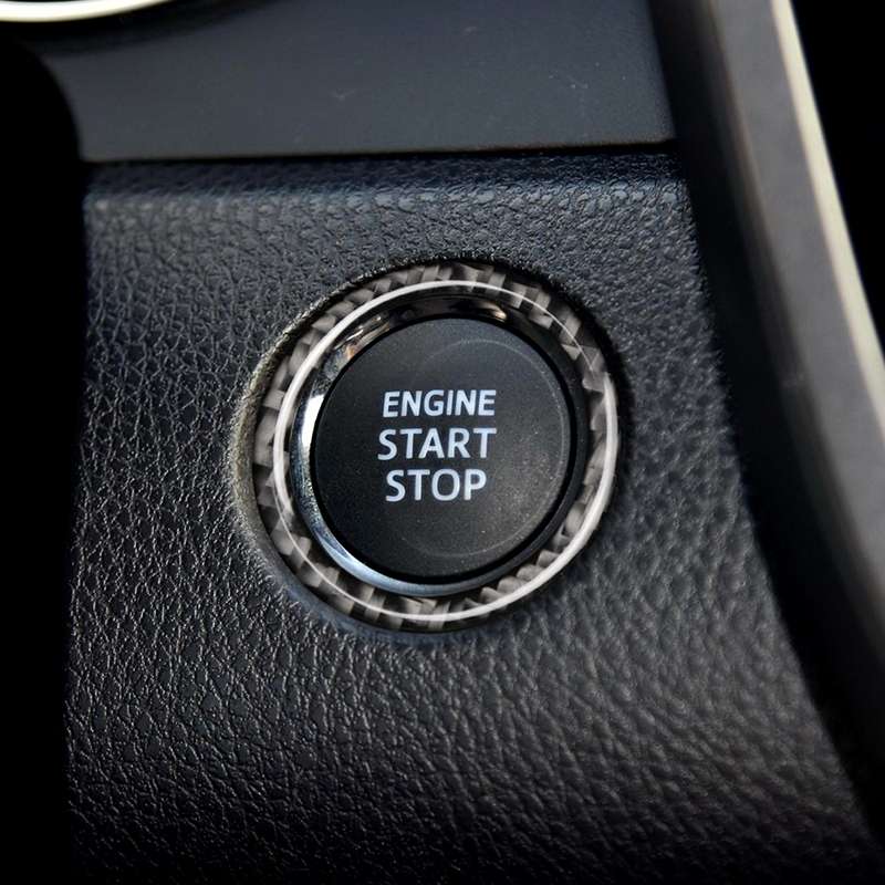 Car Carbon Fiber One-button Start Decorative Sticker for Toyota Eighth Generation Camry 2018-2019
