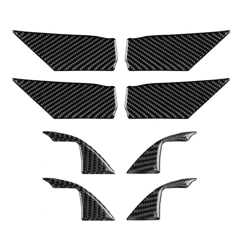 8 in 1 Car Carbon Fiber Door Inner Handle Wrist Panel Decorative Sticker for Toyota Eighth Generatio