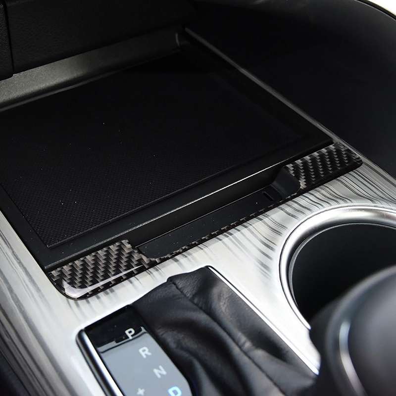 Car Carbon Fiber Storage Box Frame Decorative Sticker for Toyota Eighth Generation Camry 2018-2019