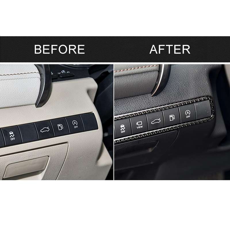 Car Carbon Fiber Main Driving Multi-functional Button Frame Decorative Sticker for Toyota Eighth Gen