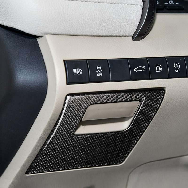 Car Carbon Fiber Main Driving Storage Box Decorative Sticker for Toyota Eighth Generation Camry 2018