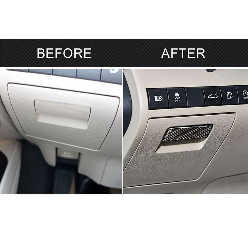 Car Carbon Fiber Main Driving Storage Box Handle Decorative Sticker for Toyota Eighth Generation Cam