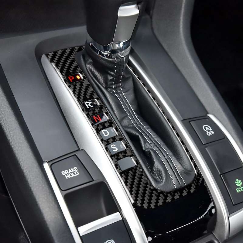 Car Carbon Fiber Gear Position Button Frame Decorative Sticker for Honda Tenth Generation Civic 2016