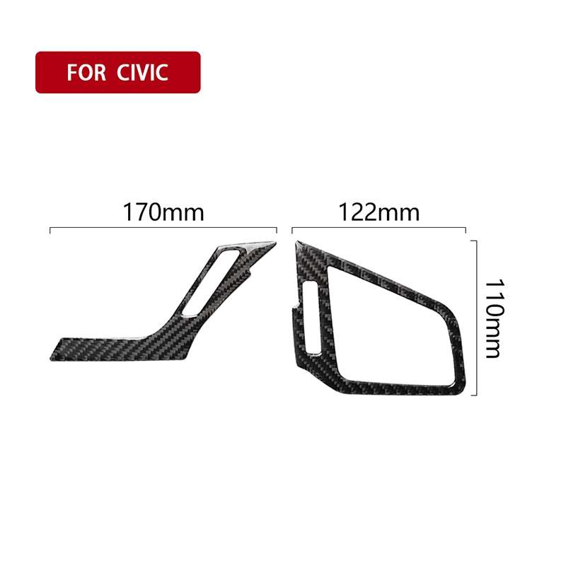 Car Carbon Fiber Right and Left Air Outlet Decorative Sticker for Honda Tenth Generation Civic 2016-