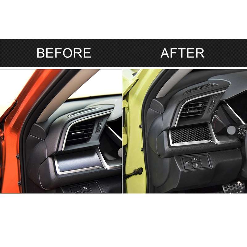 Car Carbon Fiber Central Control Left Stripe Decorative Sticker for Honda Tenth Generation Civic 201
