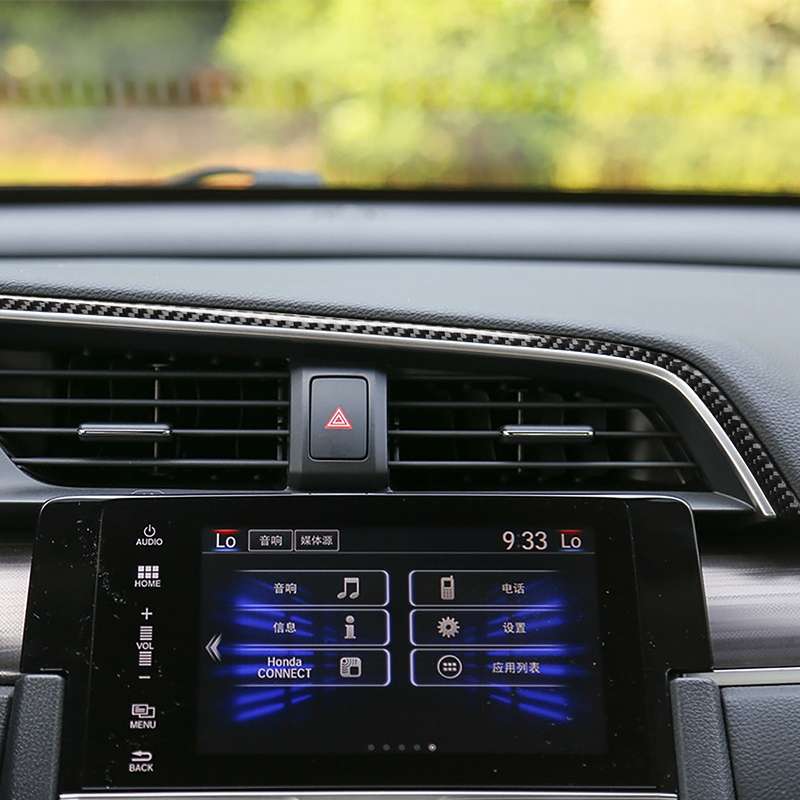 Car Carbon Fiber Central Control Air Outlet Upper Decorative Sticker for Honda Tenth Generation Civi