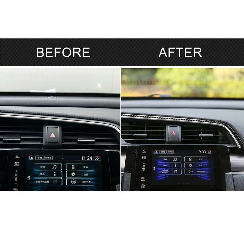 Car Carbon Fiber Central Control Air Outlet Upper Decorative Sticker for Honda Tenth Generation Civi